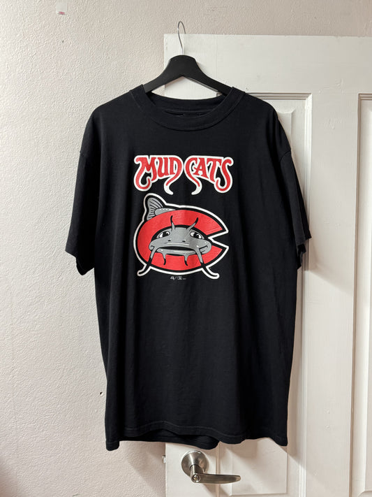 Mud Cats Baseball Black Tee [XL]