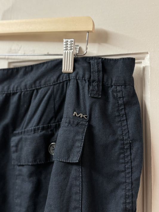 Michael Kors Black Linen Cargo Shorts [36"]
