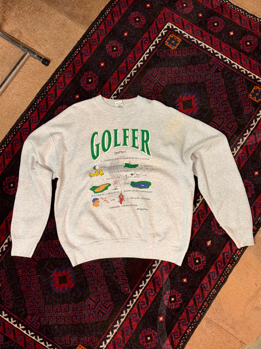 Vintage 'Golfer' Graphic Oversized Crewneck [XL]