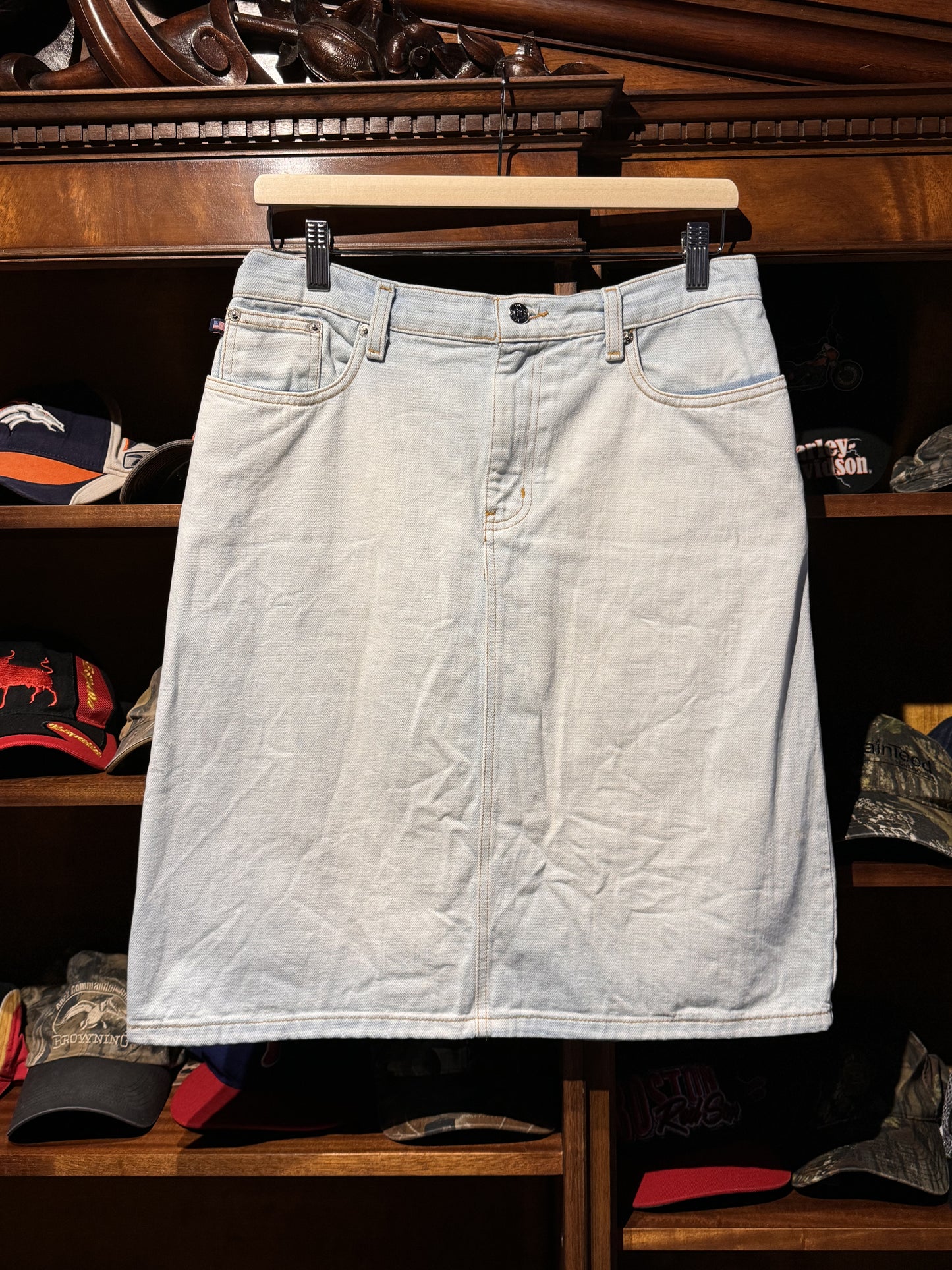 POLO Ralph Lauren Acid Wash Denim Skirt [AU 12]