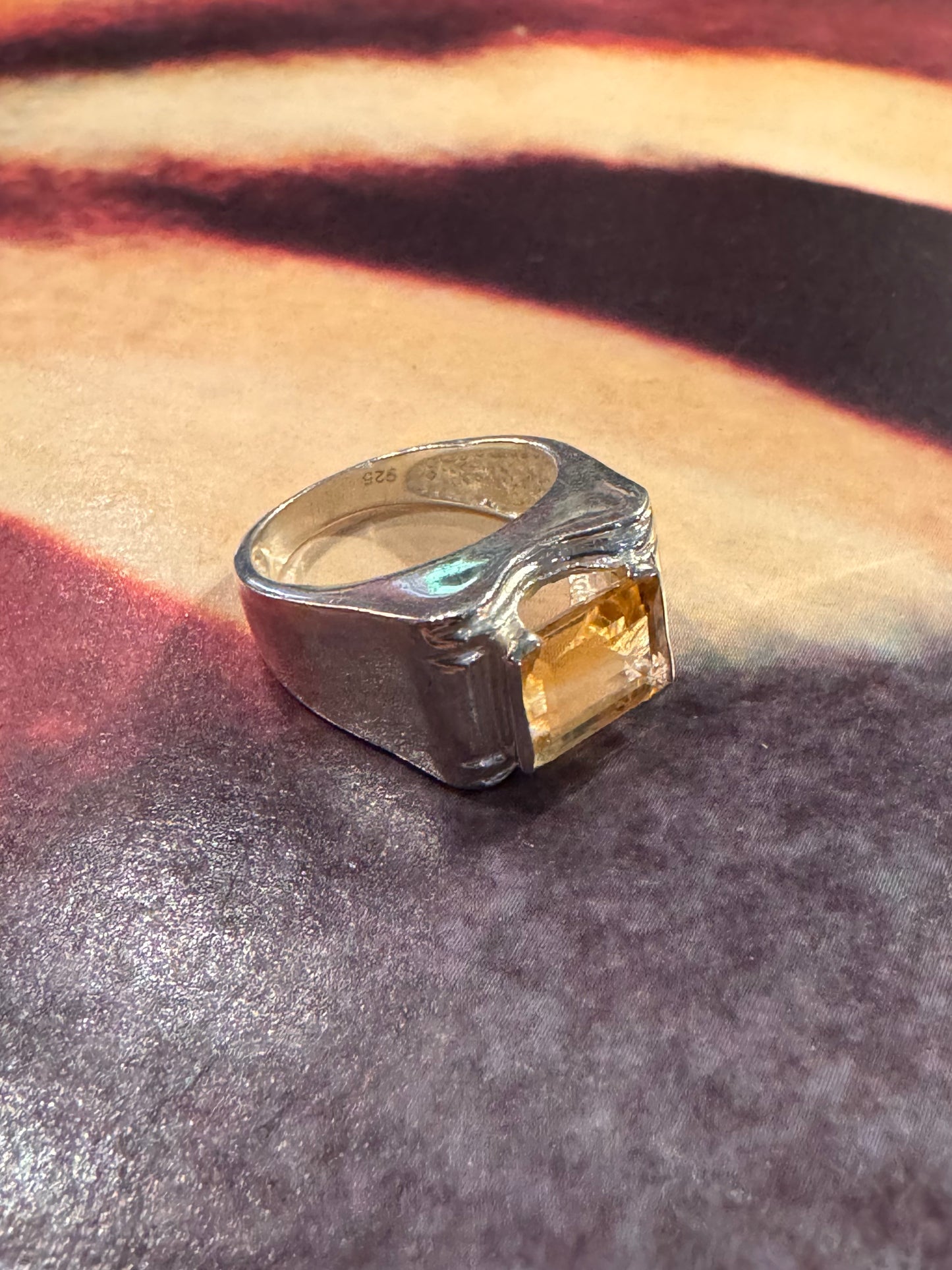 Vintage Citrine Ring – Sterling Silver 925
