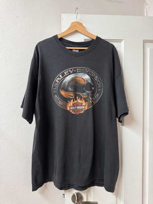 Harley Davidson Munster Indiana Graphic Tee - Hanes Beefy-T / Made in USA [2XL]