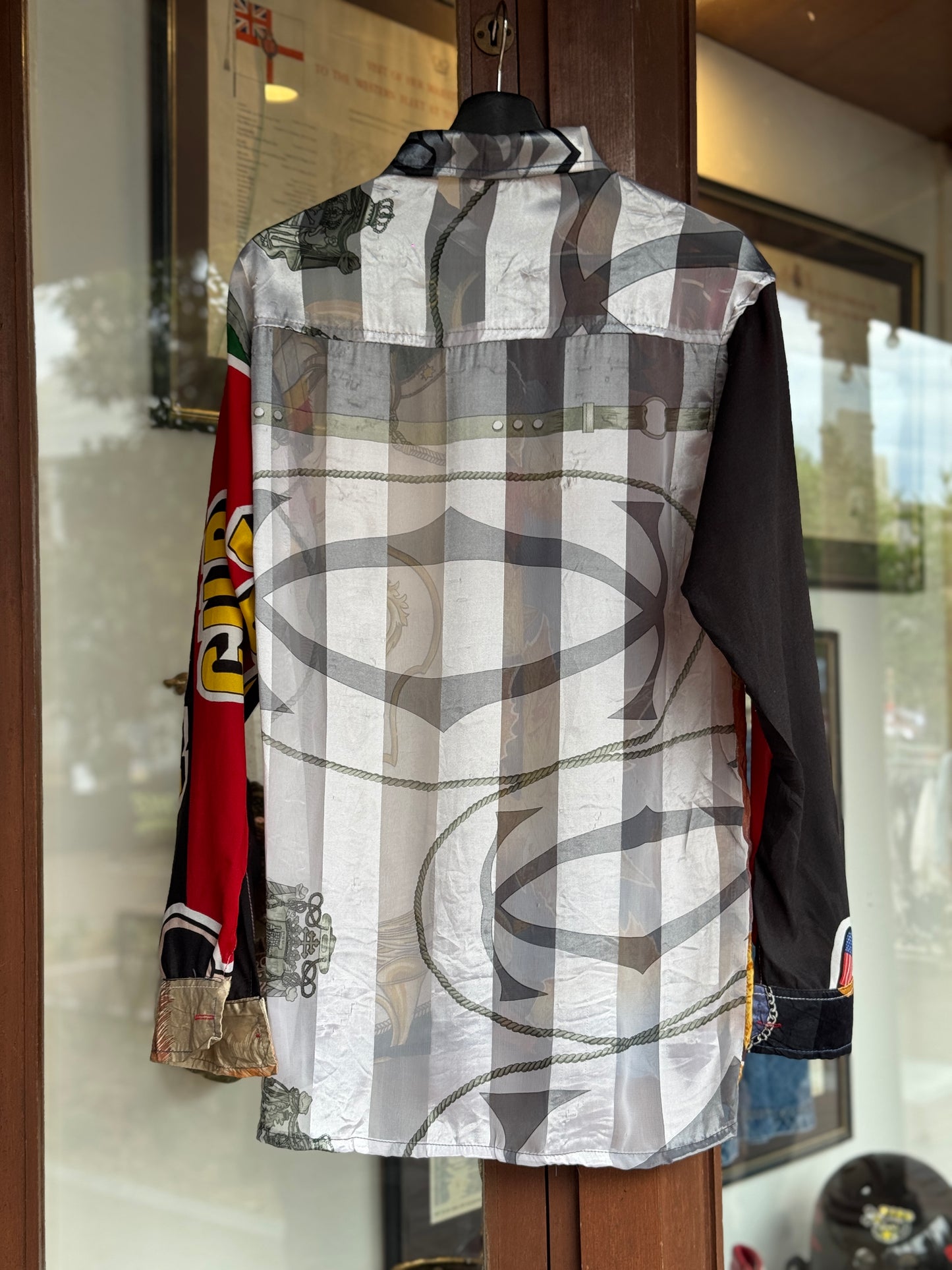 Vintage Silk Reworked Button Up [L]