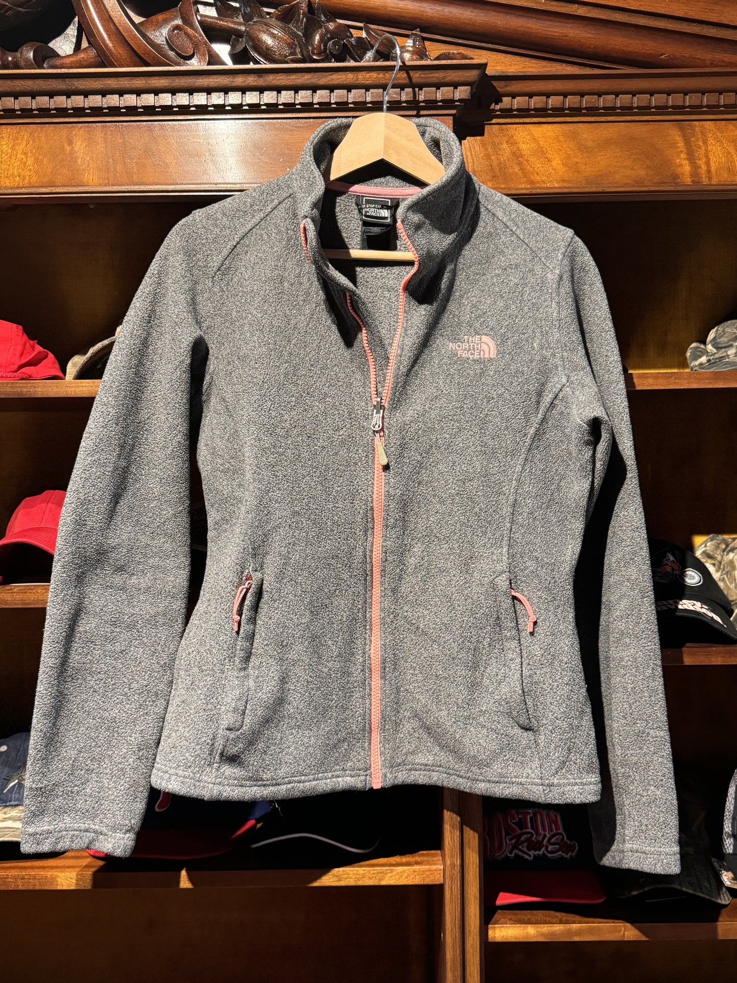 Grey 'The North Face' Zip Up Turtle Neck - Womens [S]