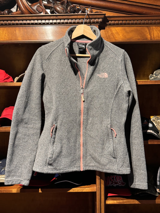 Grey 'The North Face' Zip Up Turtle Neck - Womens [S]