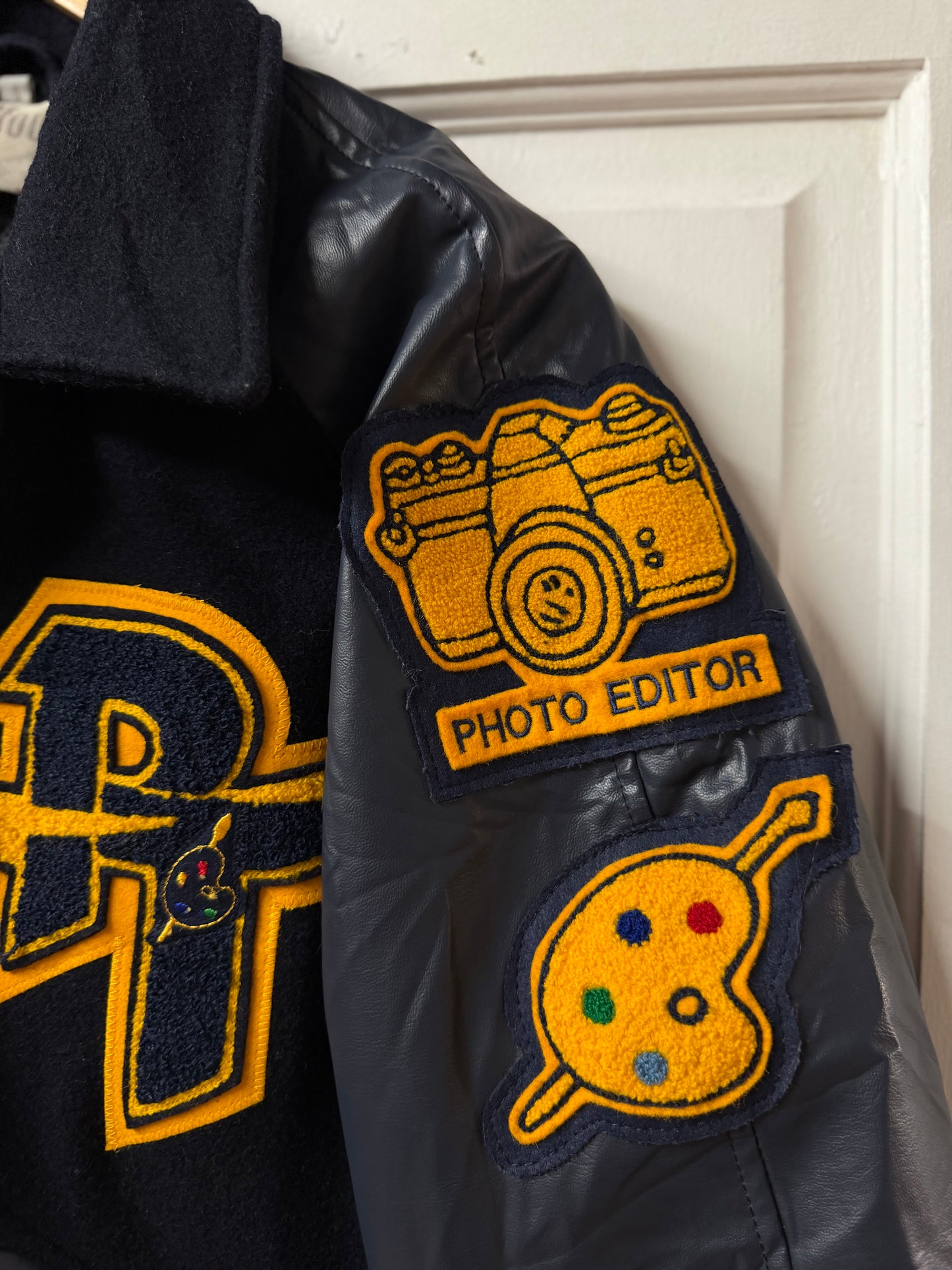 Navy Embroidered Varsity Jacket [S]