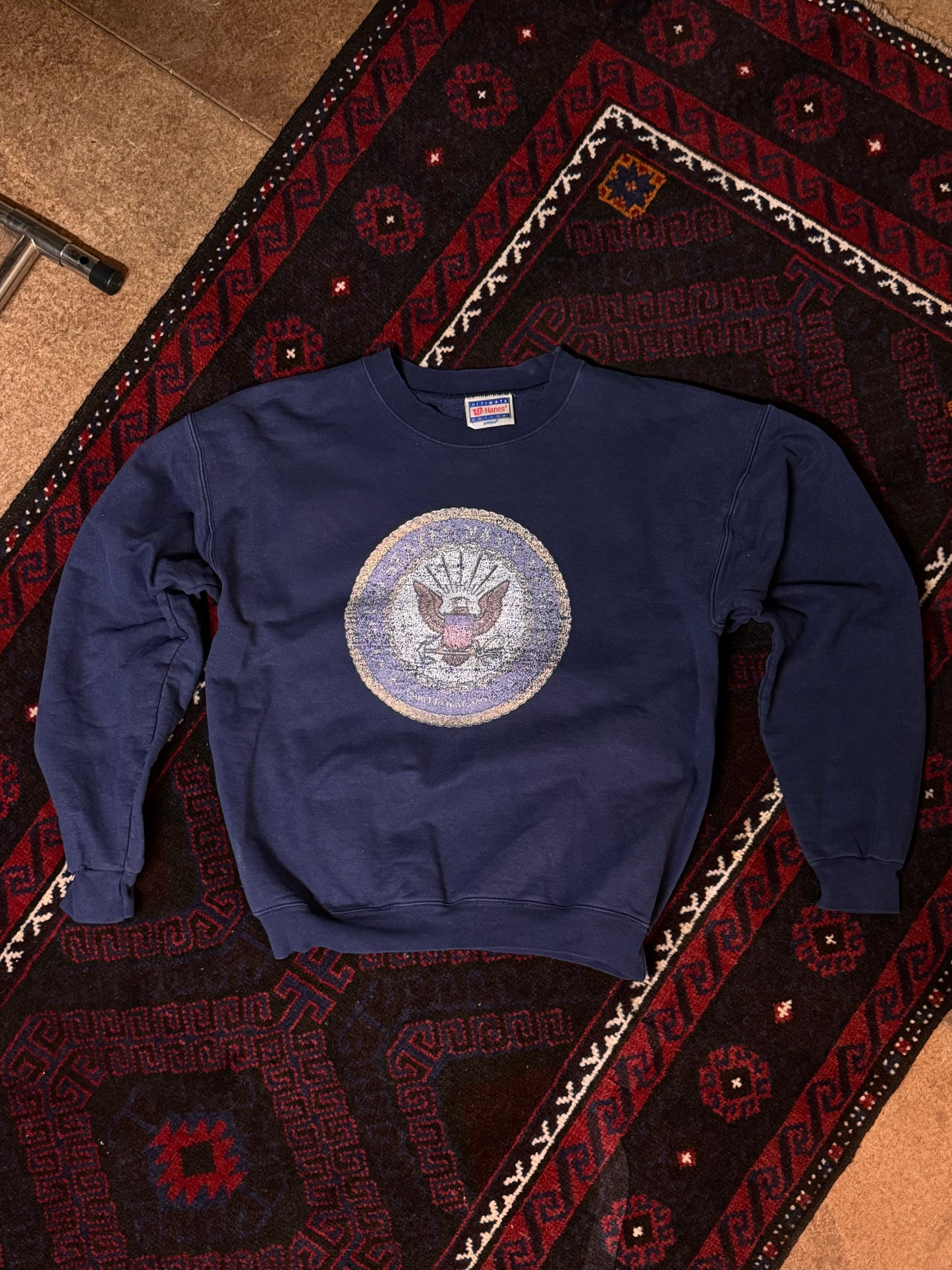 Vintage USA Navy Oversized Crewneck Sweater [M/L]