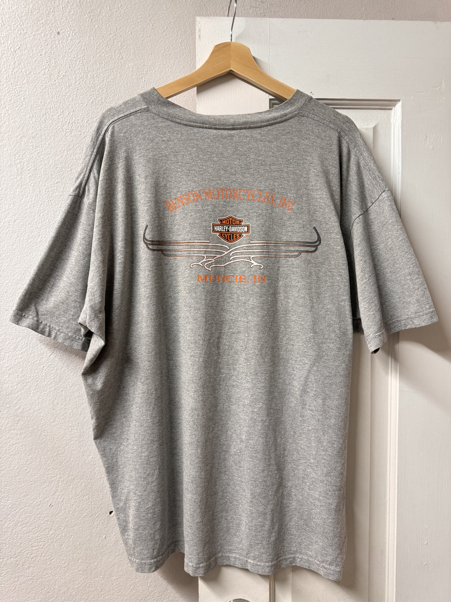 Early 2000s Harley Davidson Muncie ID Graphic Tee / Made in USA [2XL]