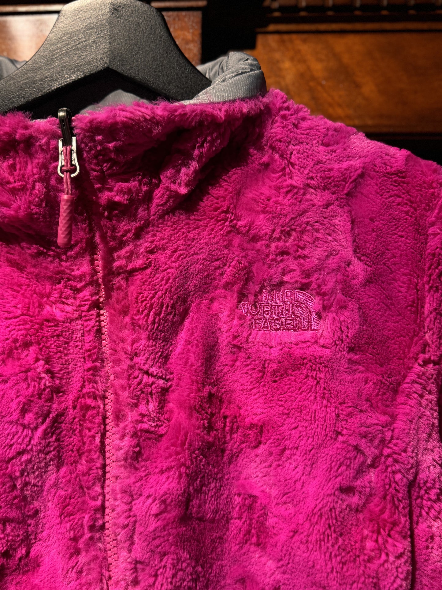 Reversible 'The North Face' Pink & Grey Turtle Neck Fleece - Womens [S]