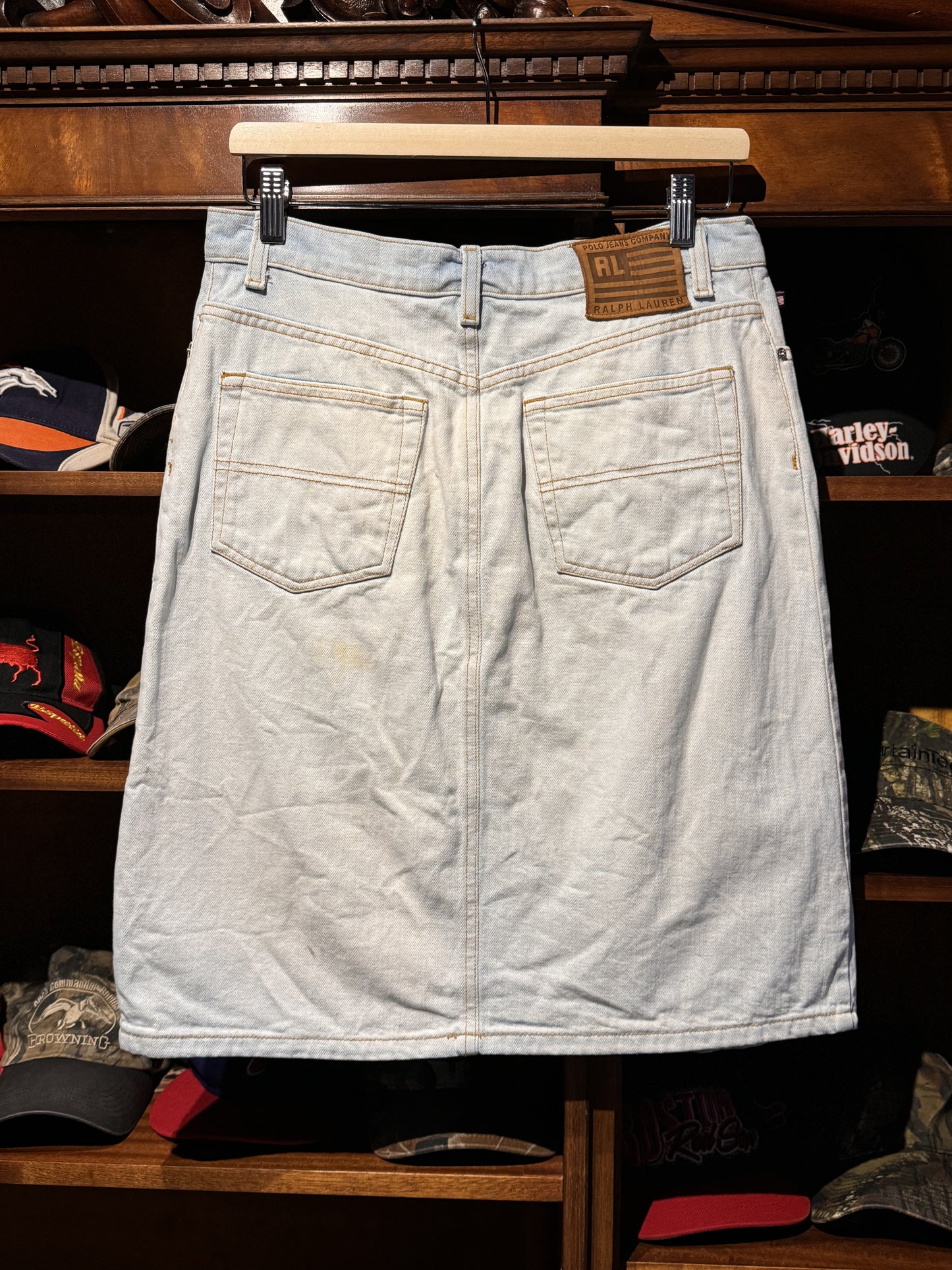 POLO Ralph Lauren Acid Wash Denim Skirt [AU 12]