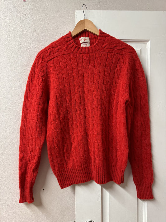 Vintage Alan Paine Womens Cable Knit Shetland Wool Crewneck [AU 14/16]