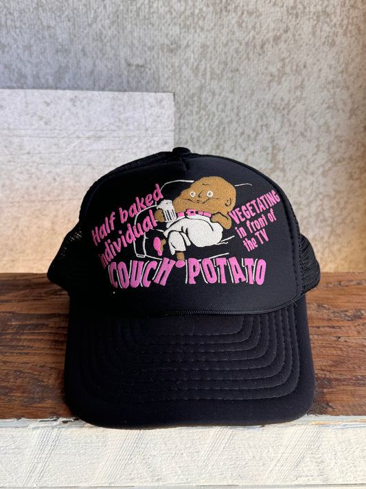 Vintage Coach Potato Graphic Trucker Hat