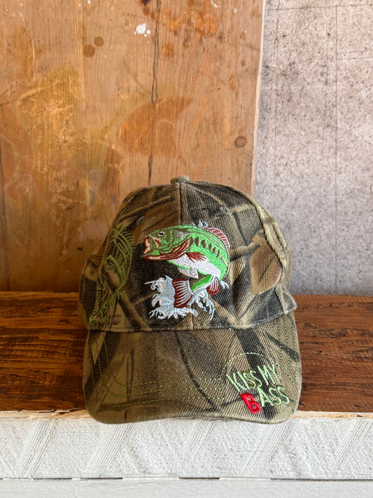 Vintage Kiss My Bass Camo Hat
