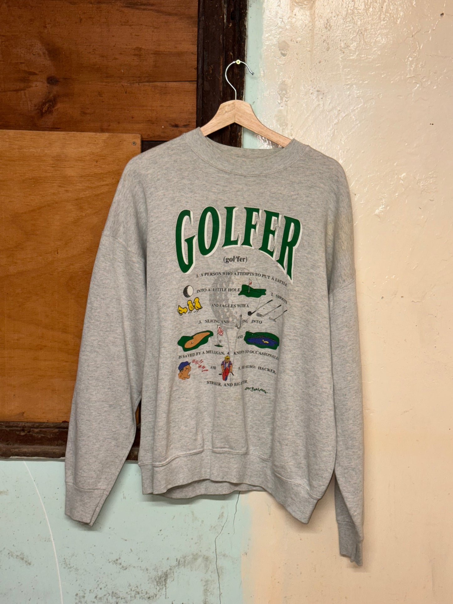 Vintage 'Golfer' Graphic Oversized Crewneck [XL]