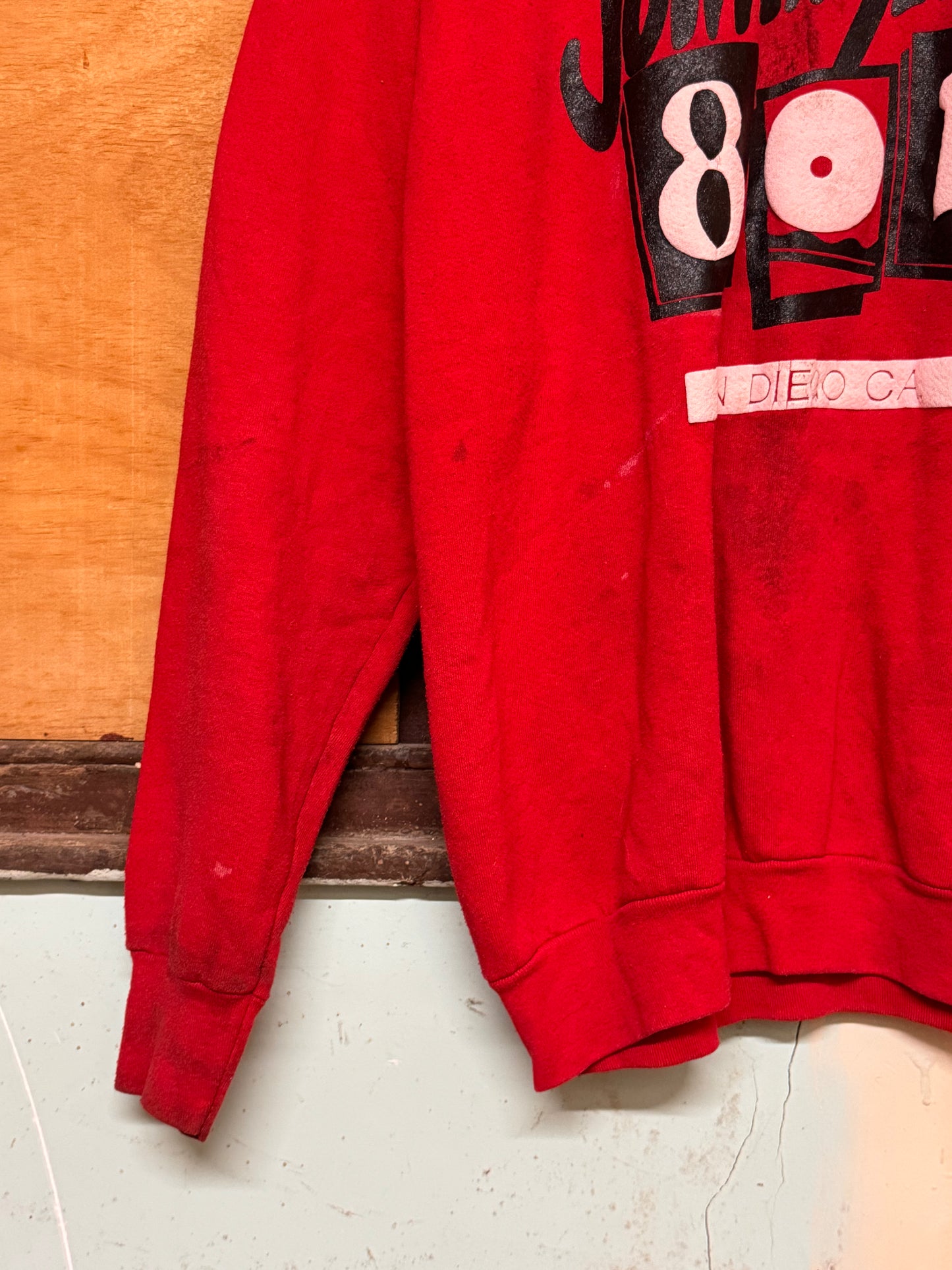 Vintage Red 'Johnny M's 801' Crewneck Sweater [XL]