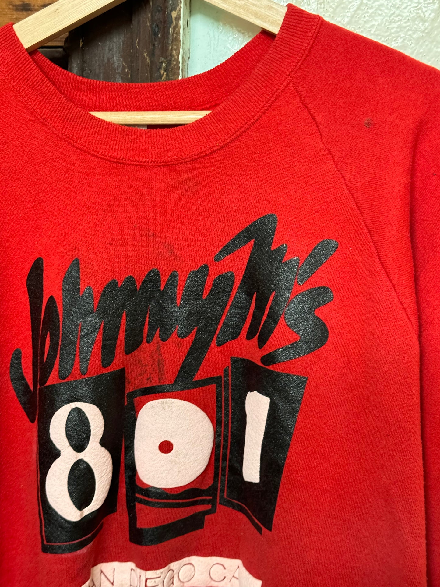 Vintage Red 'Johnny M's 801' Crewneck Sweater [XL]
