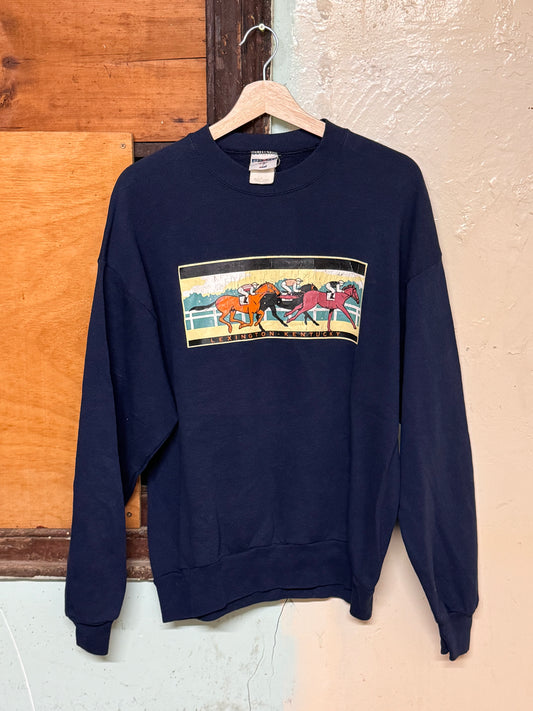 Vintage Lexington Kentucky Navy Blue Crewneck Sweater [L]