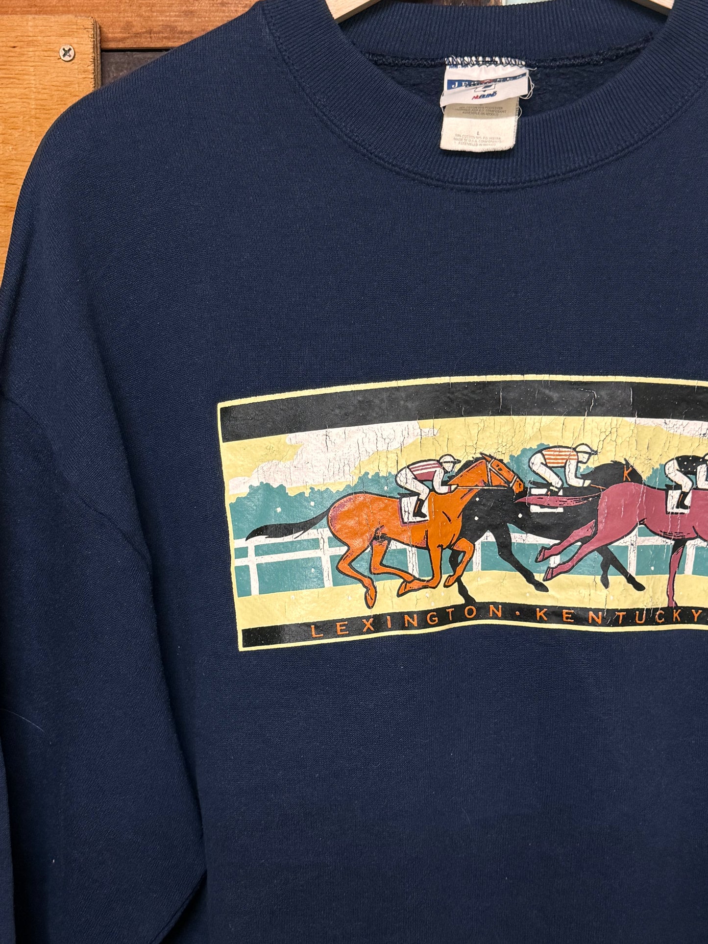 Vintage Lexington Kentucky Navy Blue Crewneck Sweater [L]