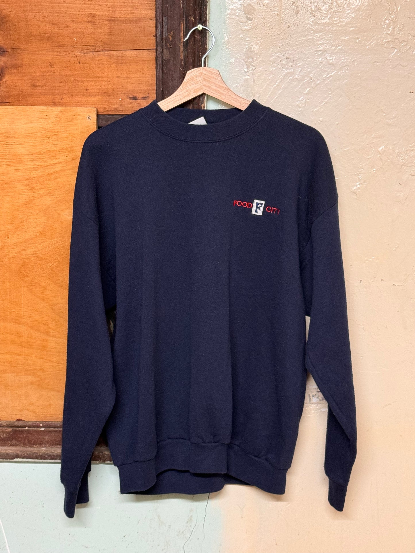Vintage Food City Navy Blue Crewneck Sweater [L]