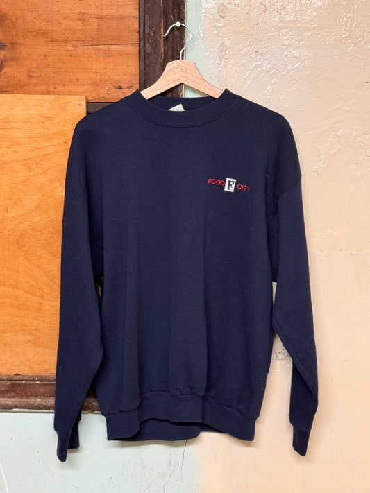 Vintage Food City Navy Blue Crewneck Sweater [L]