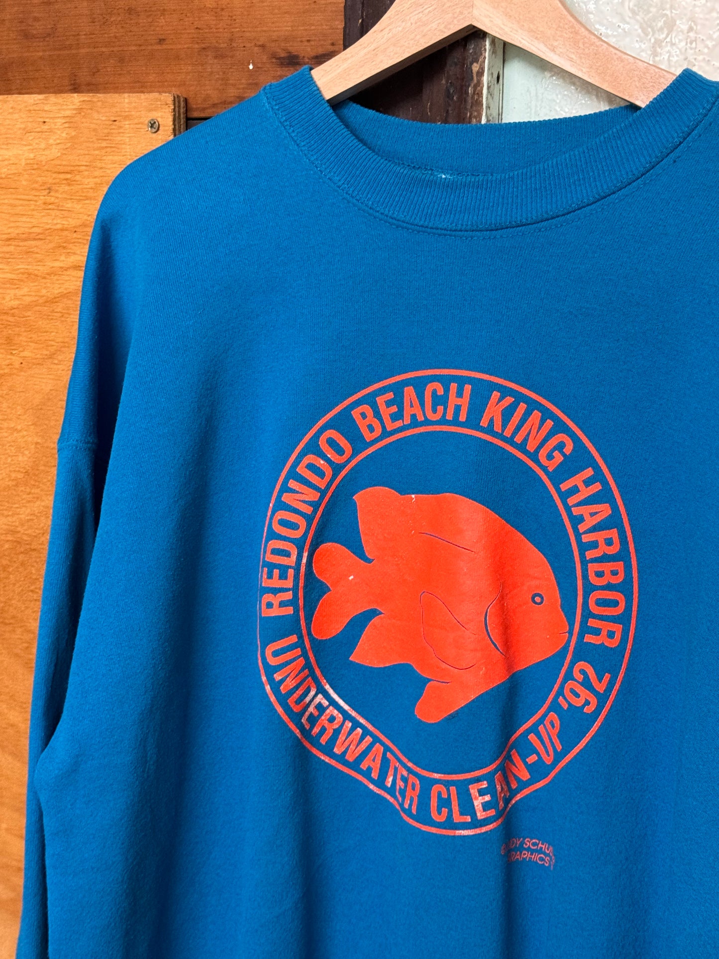 Vintage Blue 'Redondo Beach' Crewneck Sweater [XL]