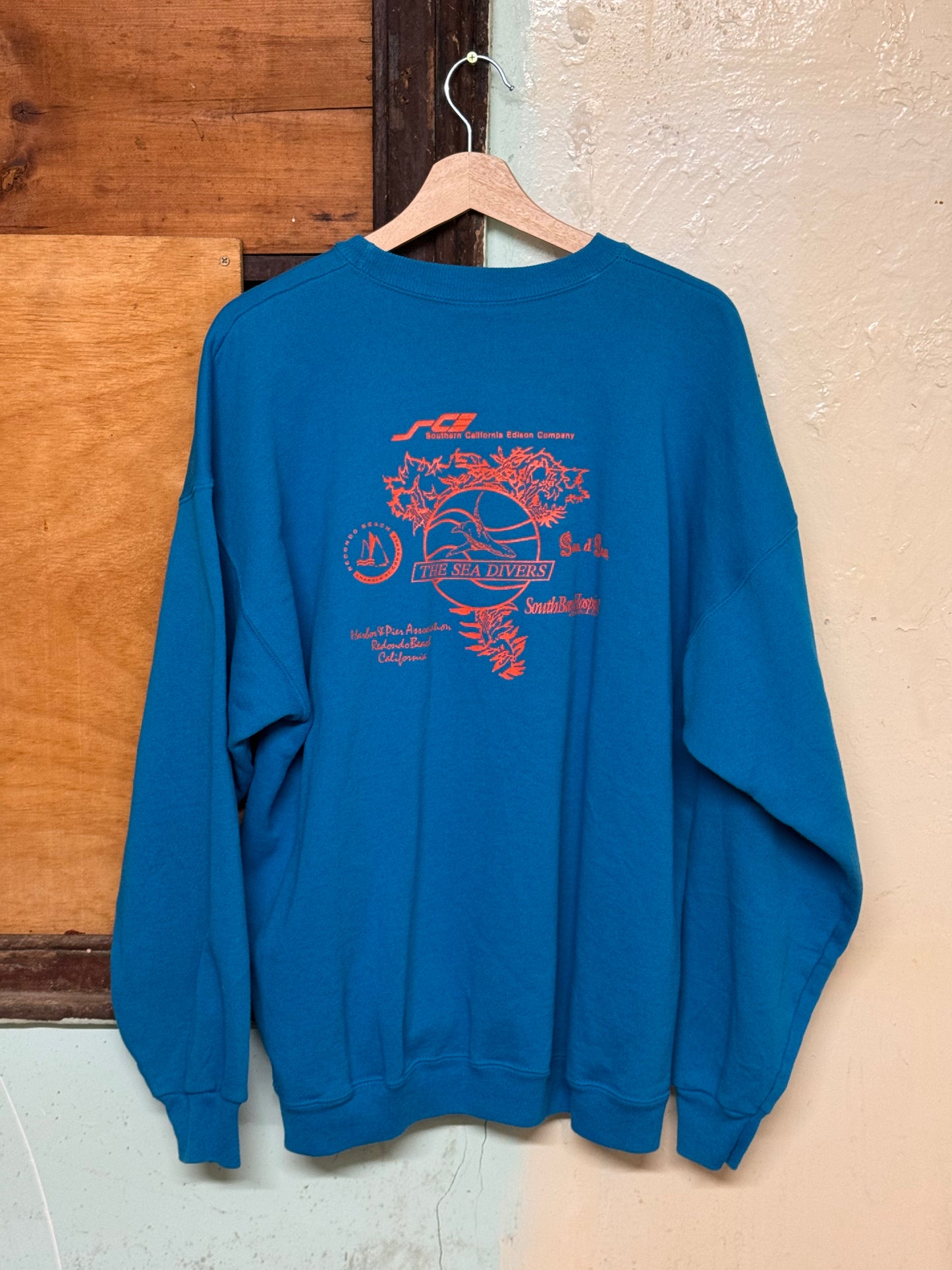 Vintage Blue 'Redondo Beach' Crewneck Sweater [XL]