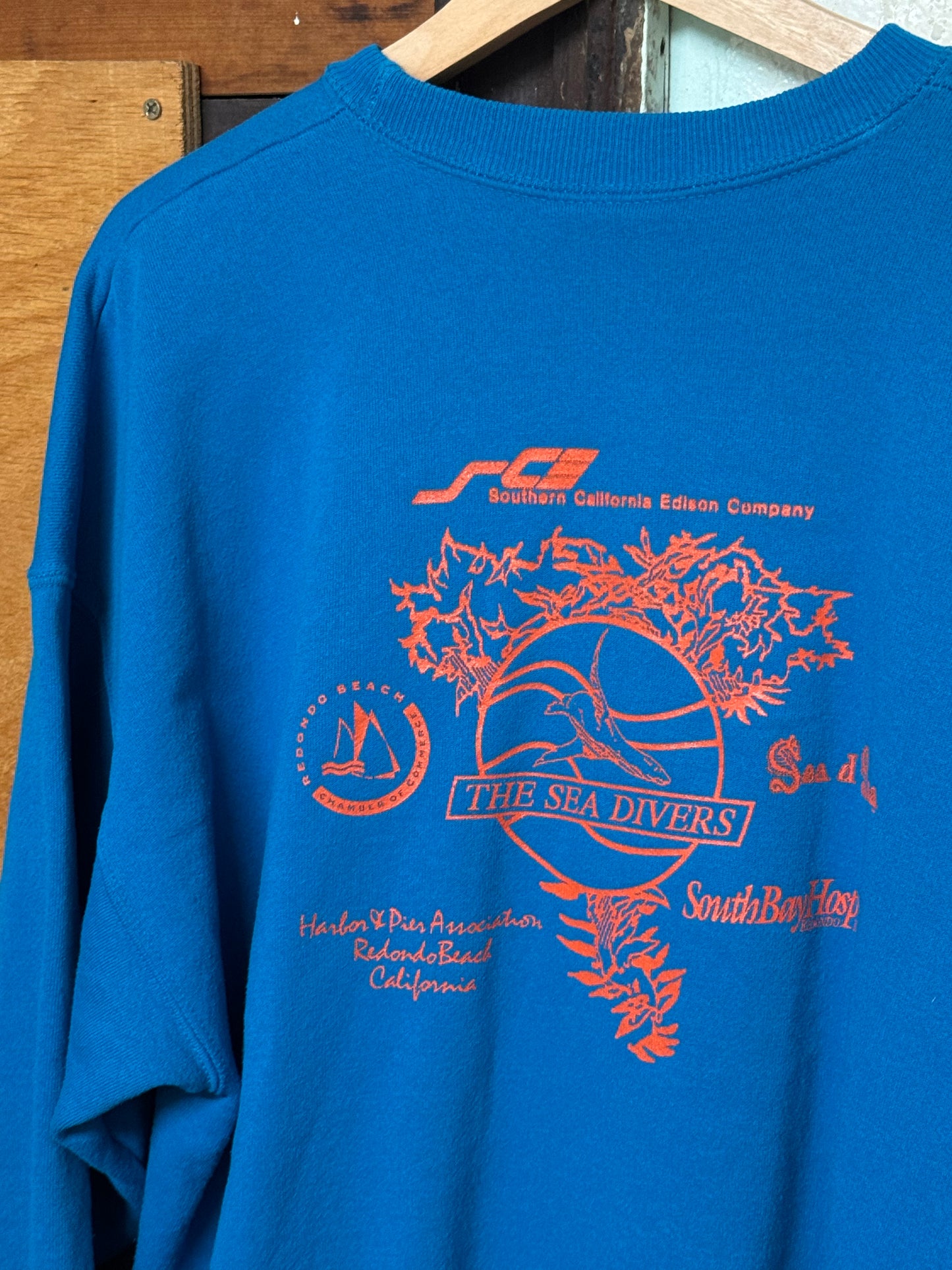 Vintage Blue 'Redondo Beach' Crewneck Sweater [XL]