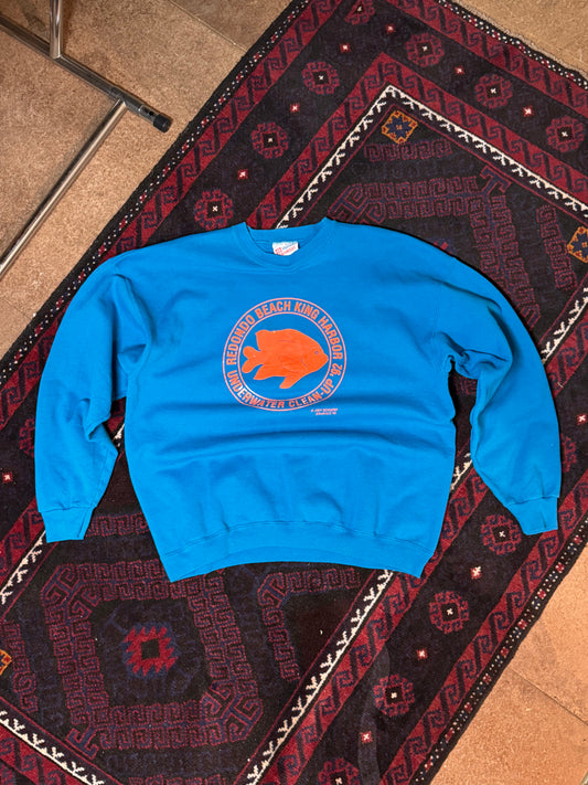 Vintage Blue 'Redondo Beach' Crewneck Sweater [XL]