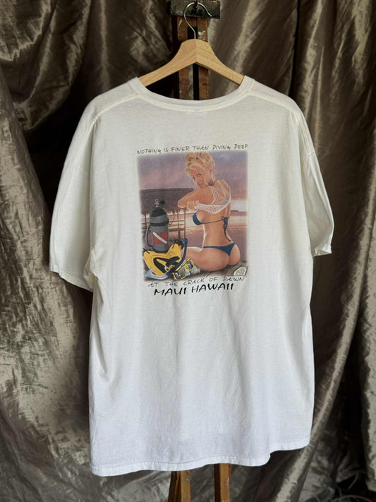 Vintage Hawaii 'Crack of Dawn' White Tee [XL]