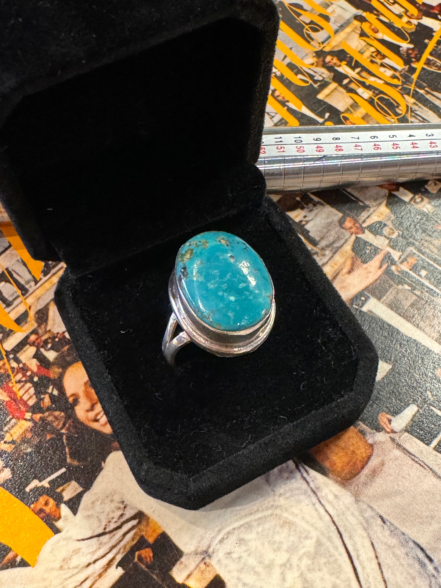 Vintage Turquoise Statement Ring – Sterling Silver 925