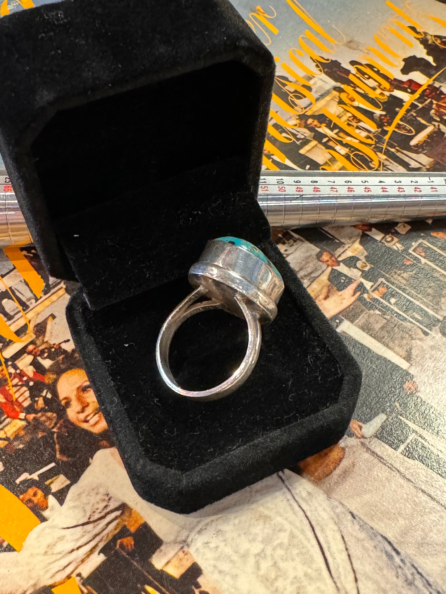 Vintage Turquoise Statement Ring – Sterling Silver 925