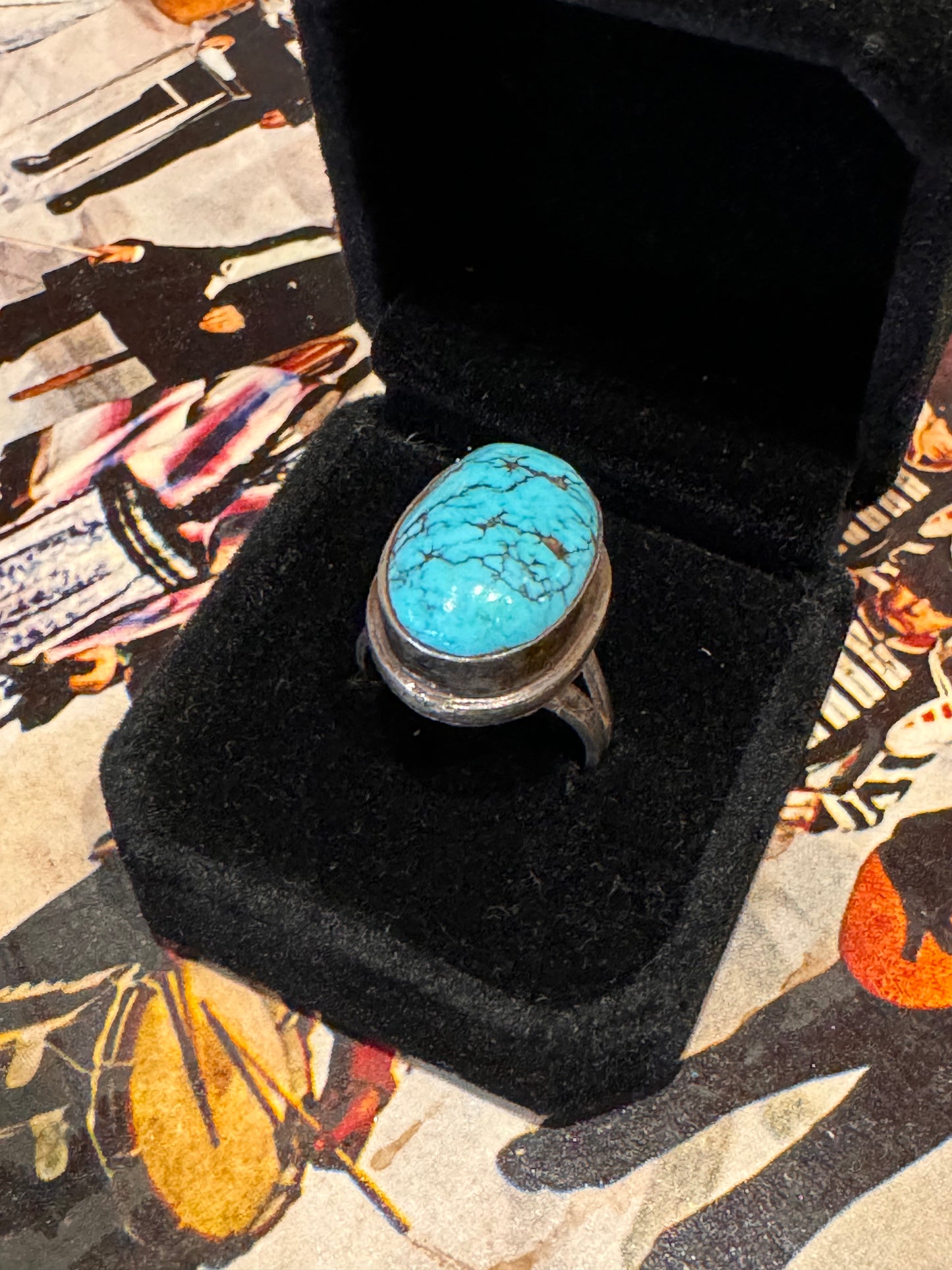 Vintage Turquoise Statement Ring – Sterling Silver 925