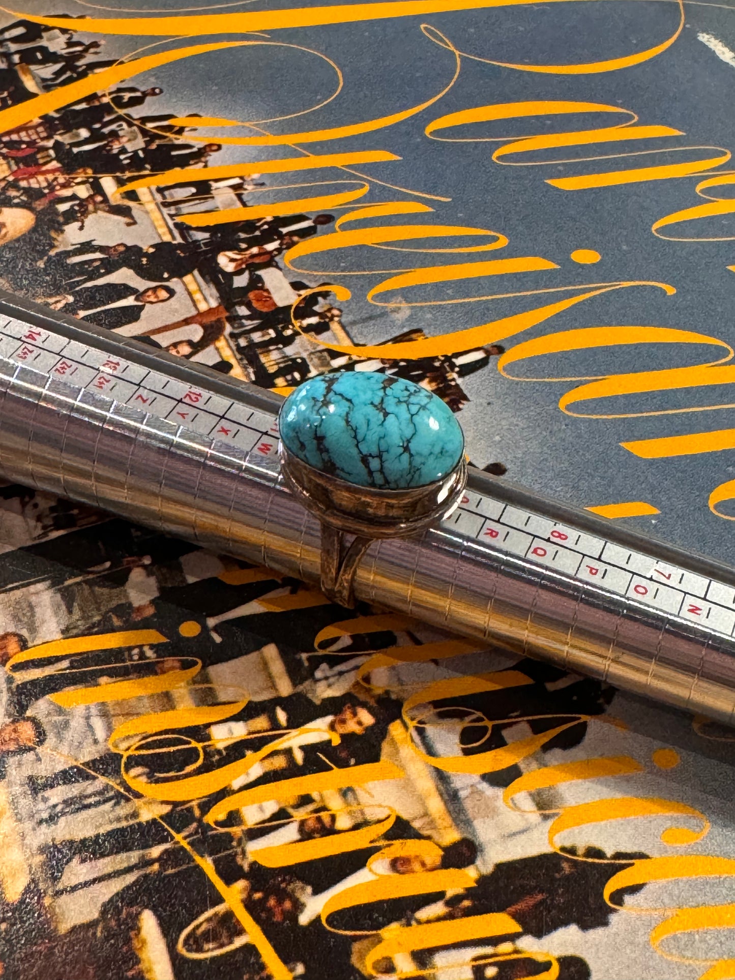 Vintage Turquoise Statement Ring – Sterling Silver 925