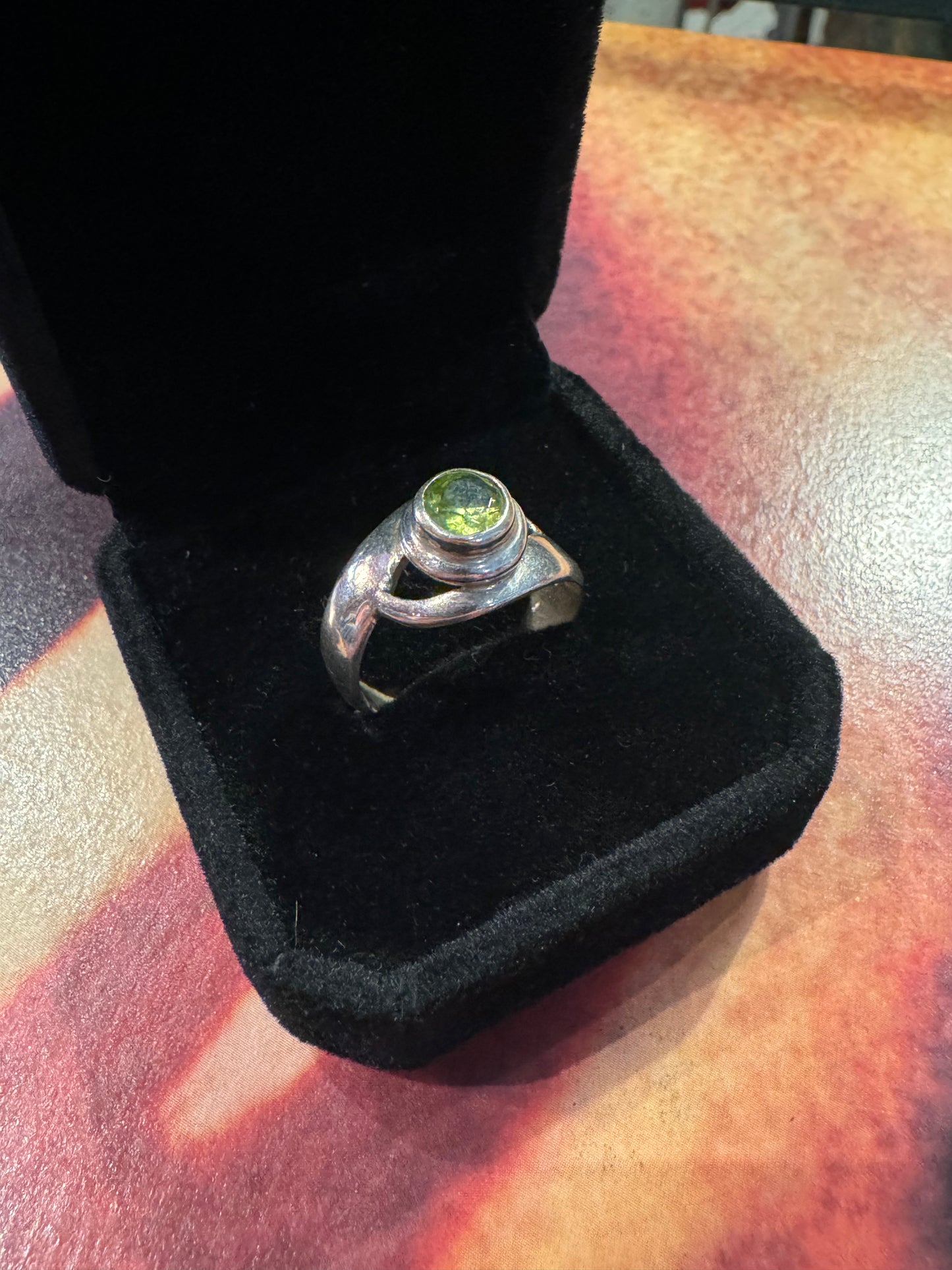 Vintage Green Amethyst 925 Sterling Silver Ring