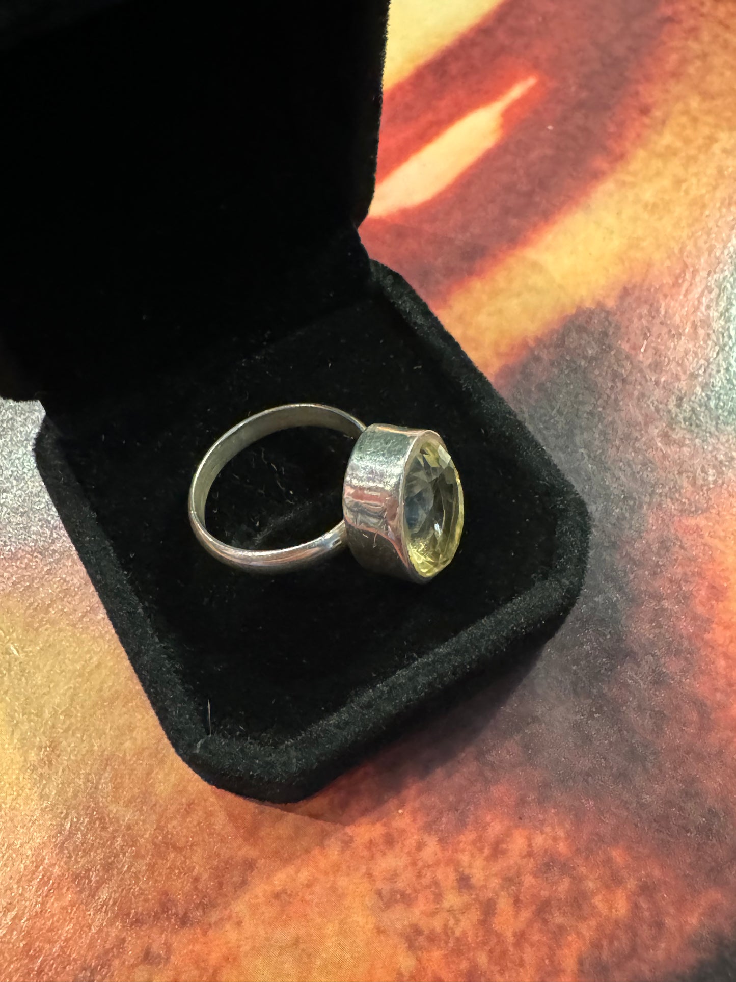 Vintage Prasiolite Sterling Silver Ring - 925