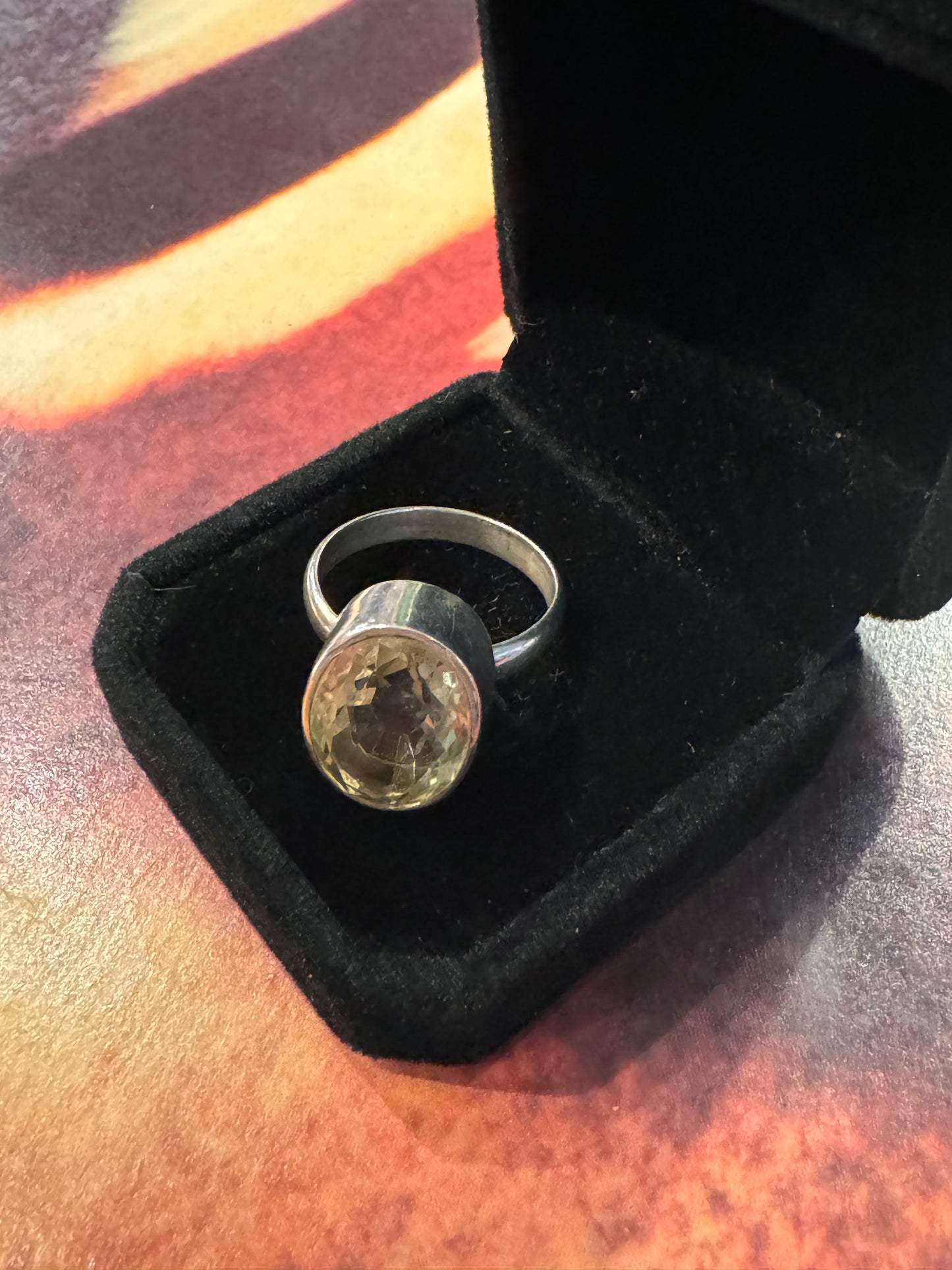 Vintage Prasiolite Sterling Silver Ring - 925