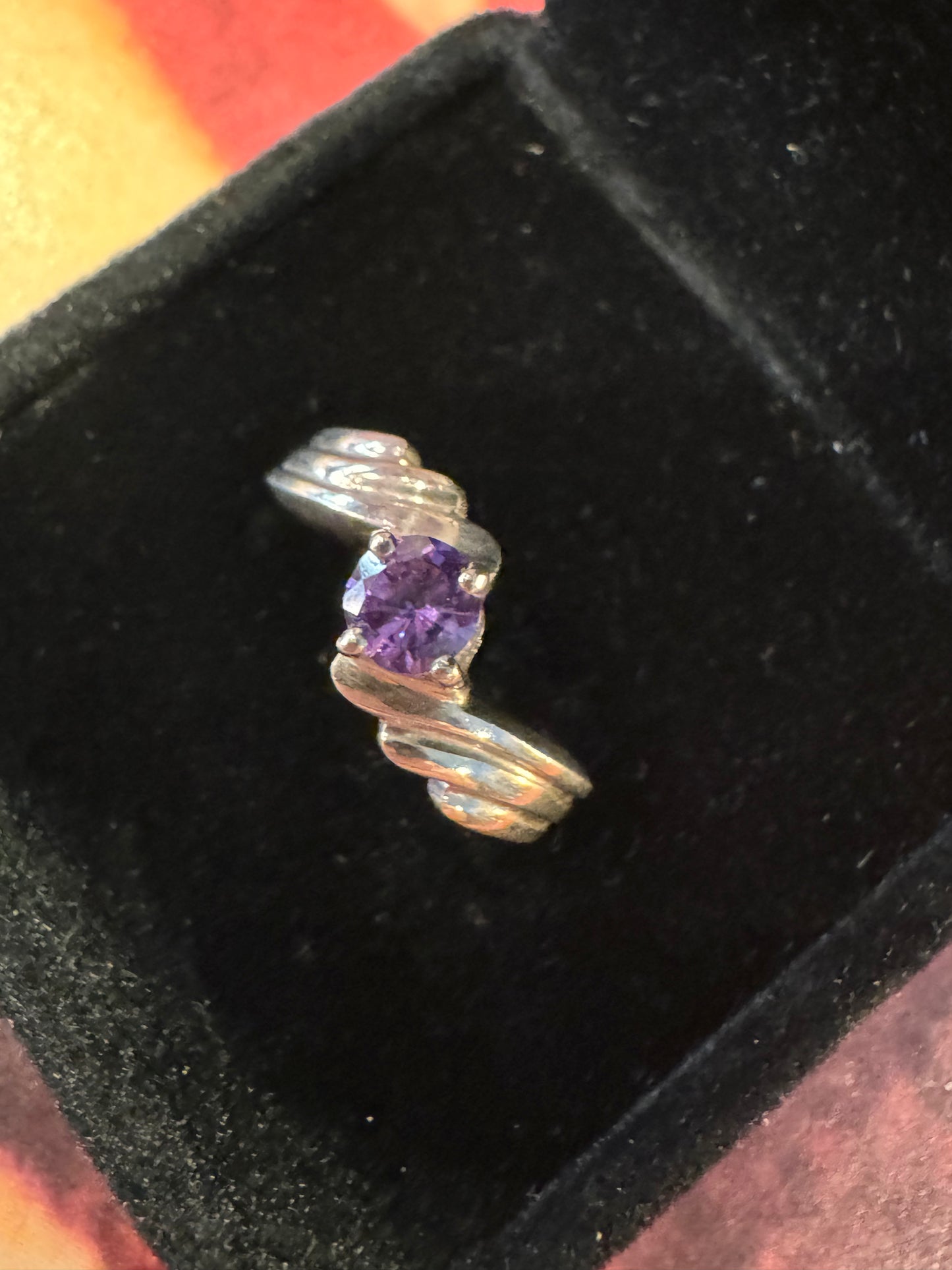 Vintage Amethyst Sterling Silver Ring - 925