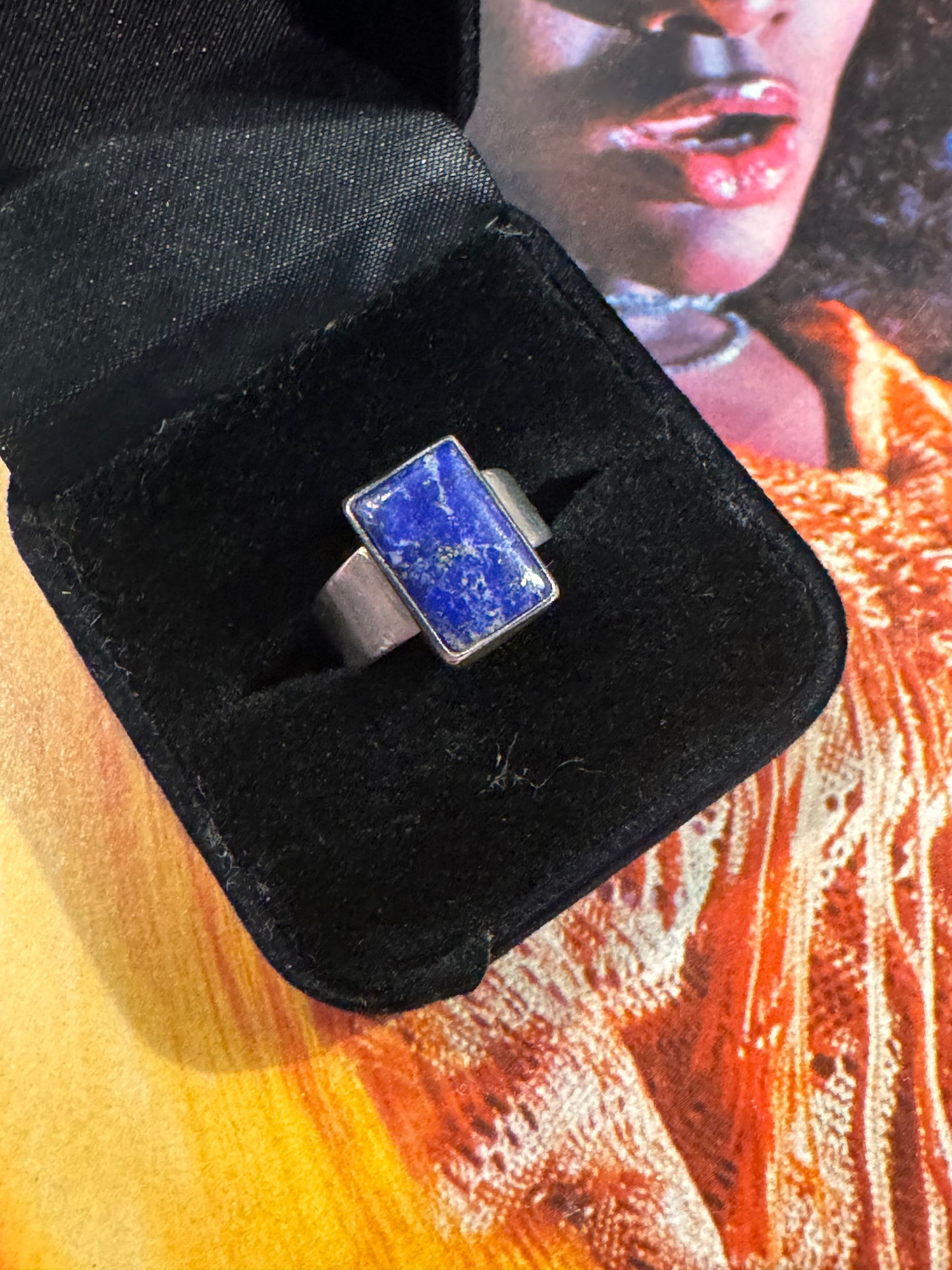 Vintage Lapis Lazuli Sterling Silver Ring - 925