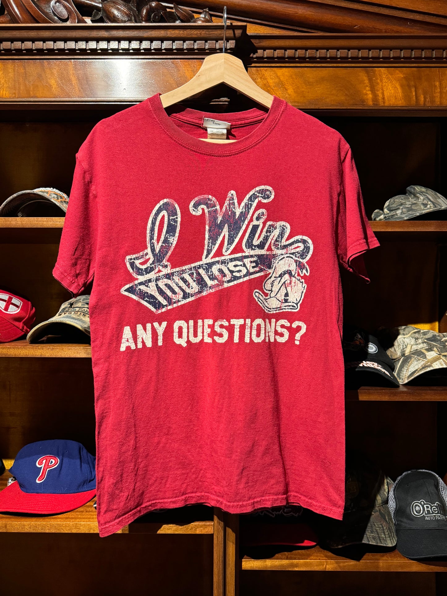 Vintage 'I Win You Lose, Any Questions?' Cotton Disney Tee [S]