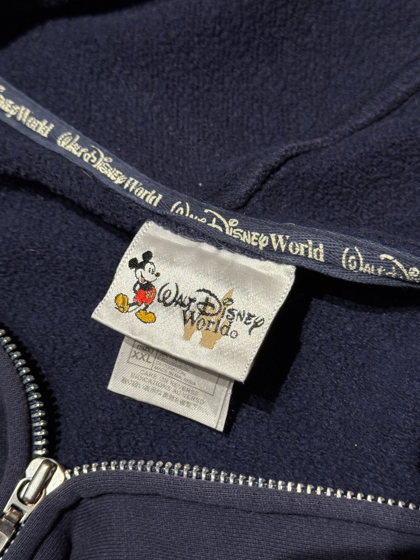 Vintage Navy Zip Up Walt Disney World Hoodie [2XL]