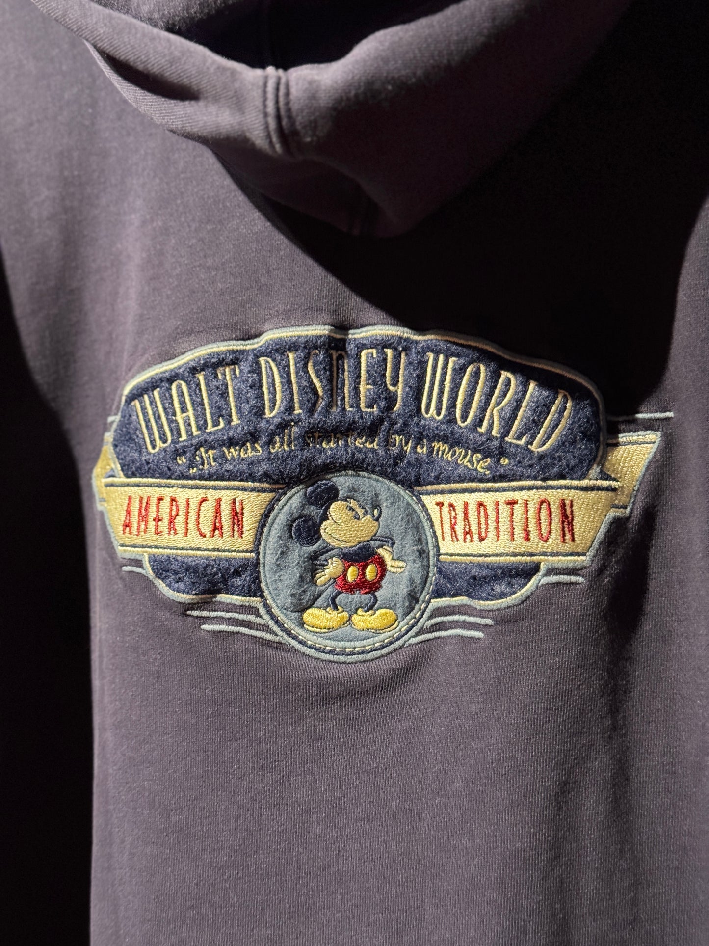 Vintage Navy Zip Up Walt Disney World Hoodie [2XL]