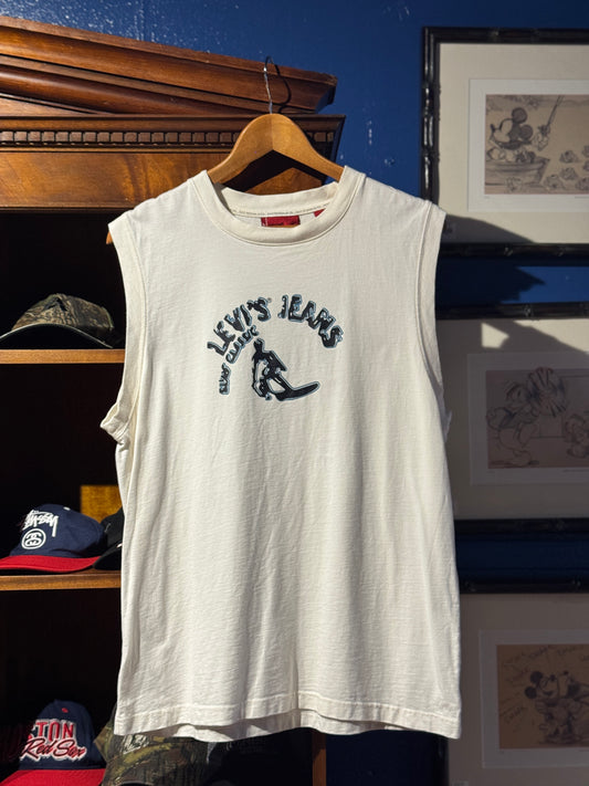 White Levi's Jeans Cotton Tank [L]