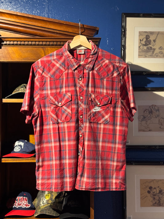 NIKE Reworked Red Western Shirt [L]