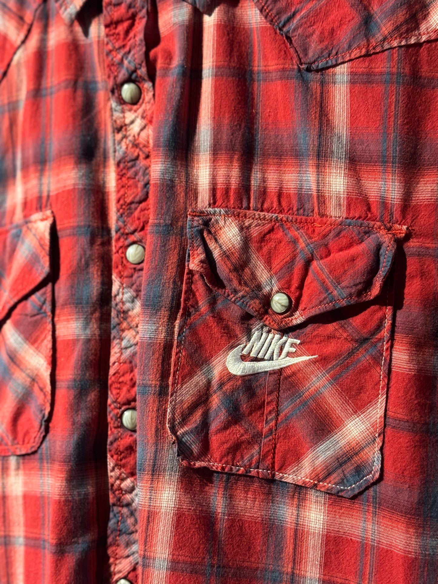 NIKE Reworked Red Western Shirt [L]