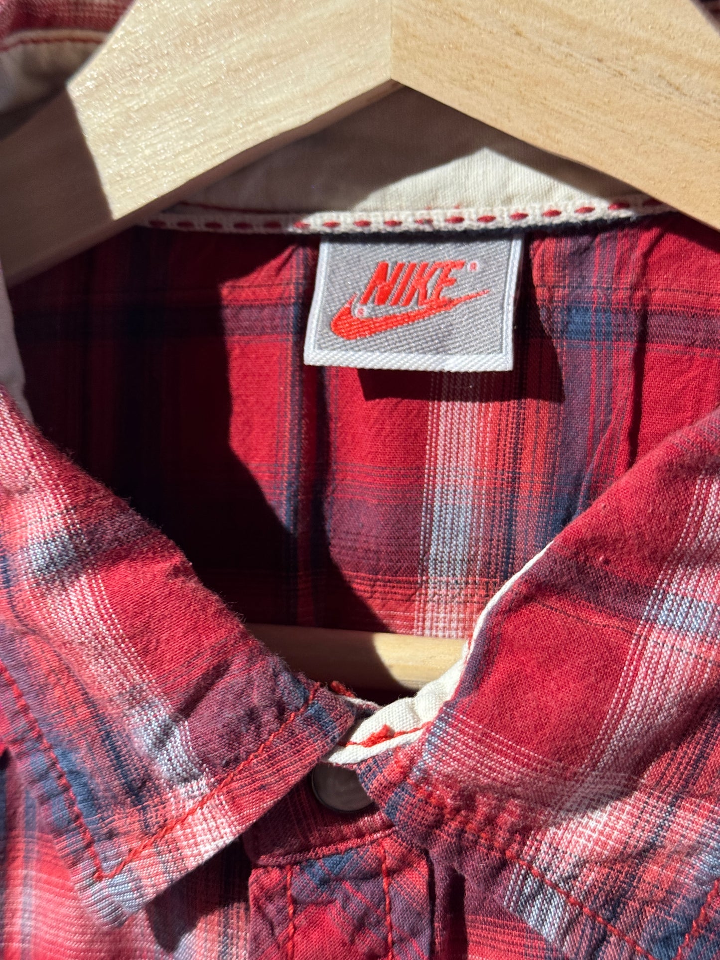 NIKE Reworked Red Western Shirt [L]