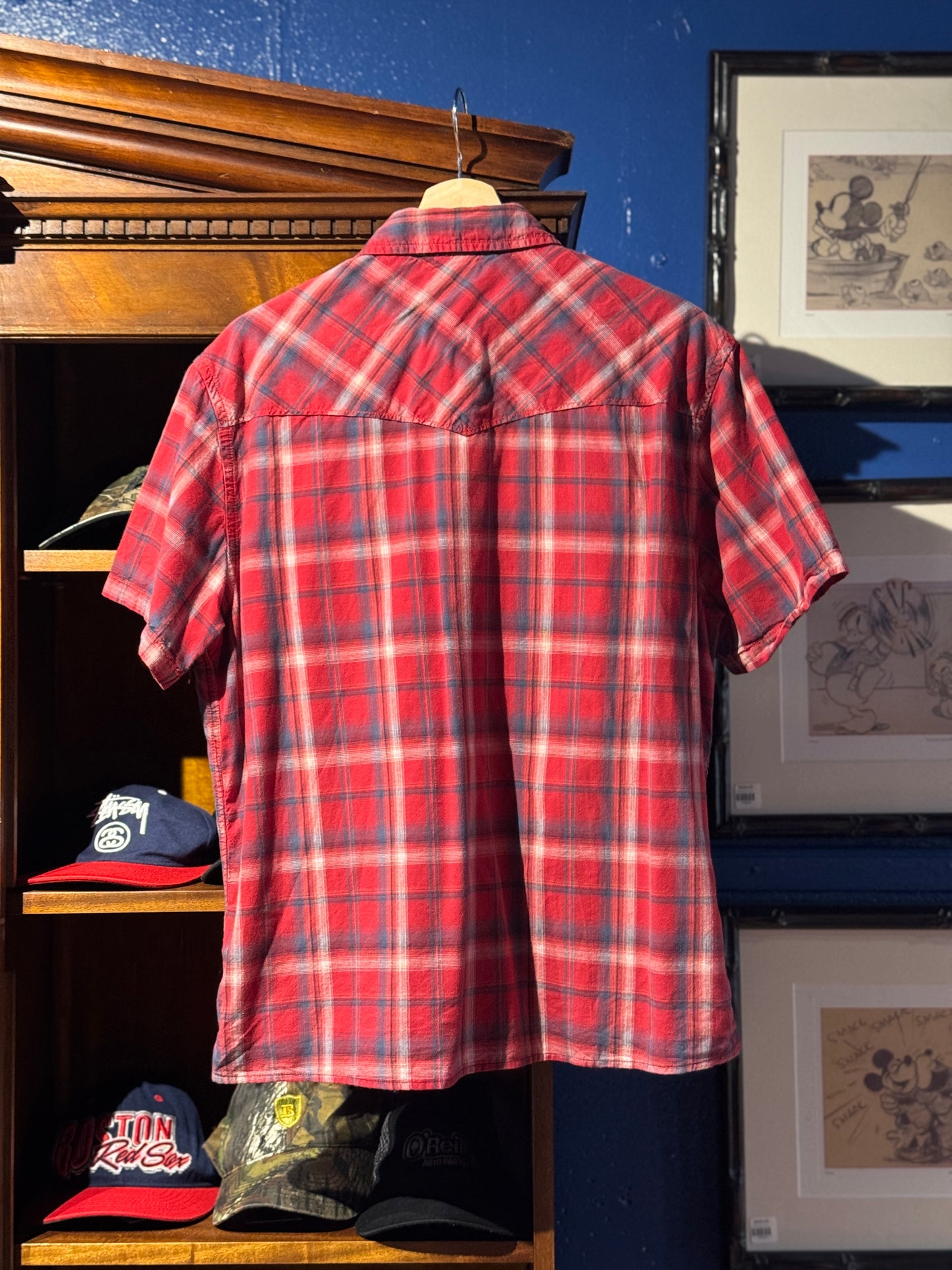 NIKE Reworked Red Western Shirt [L]