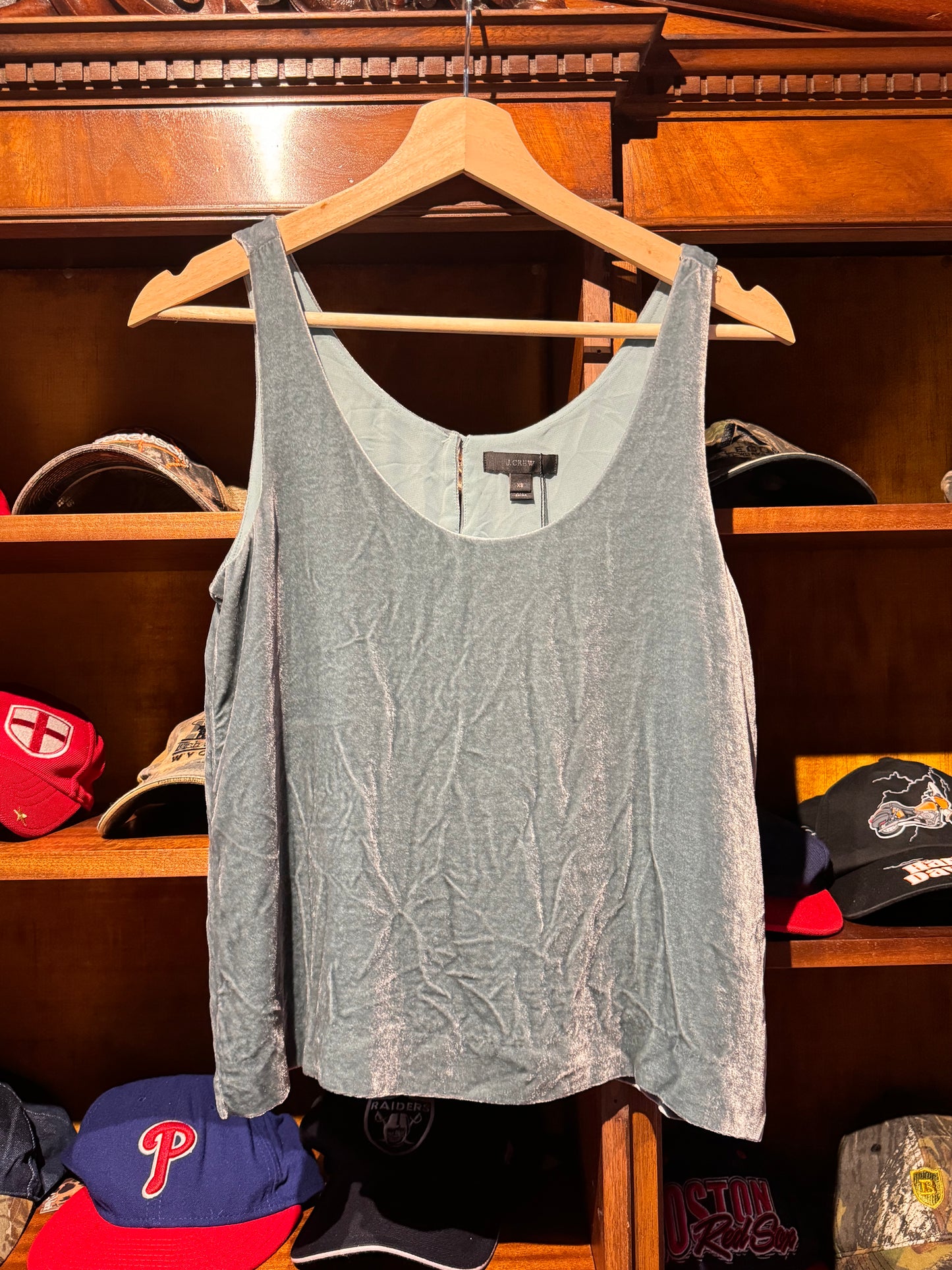 Sage Green J. Crew Velour Singlet