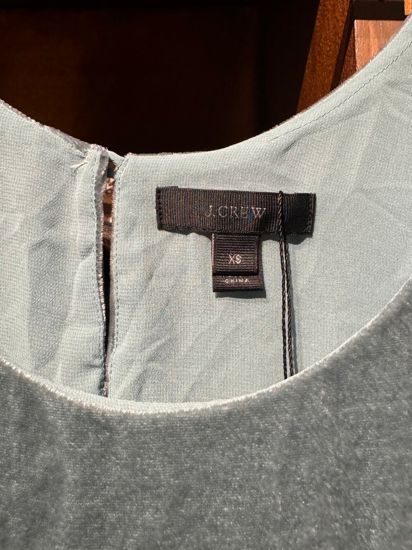 Sage Green J. Crew Velour Singlet