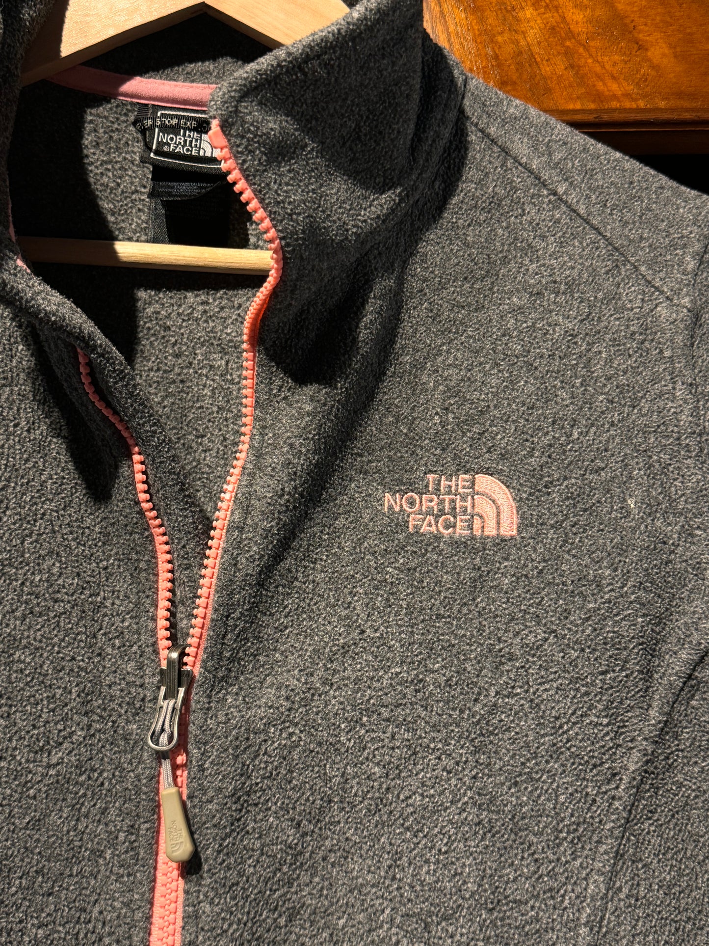 Grey 'The North Face' Zip Up Turtle Neck - Womens [S]