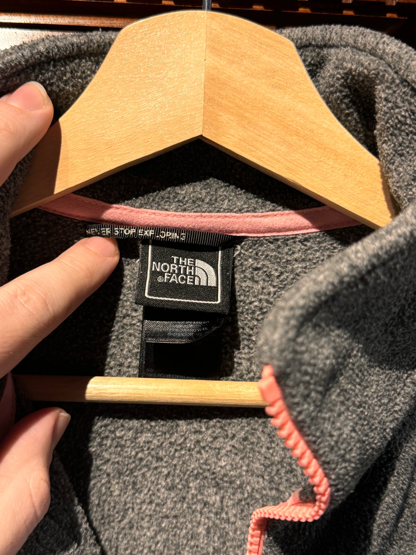 Grey 'The North Face' Zip Up Turtle Neck - Womens [S]